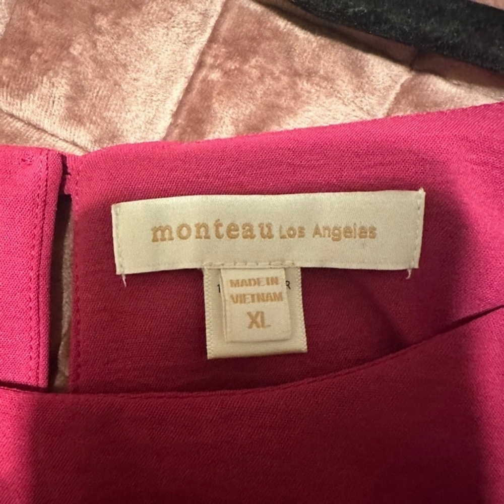 Monteau Magenta/Pink Scallop Edge Crop Top - Picture 3 of 5